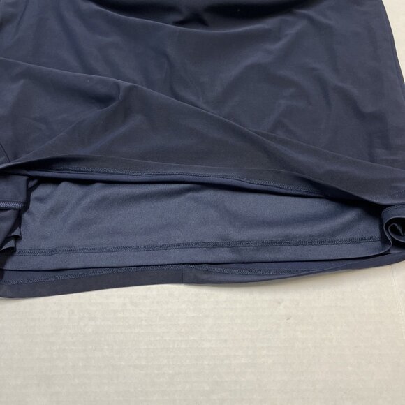 Laundry by Shelli Segal Dress 10 Blue Mesh Asymmetric Bodice Jersey Knit Midi - Picture 9 of 11